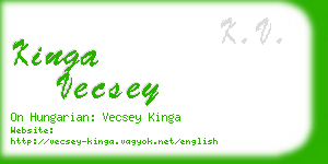 kinga vecsey business card